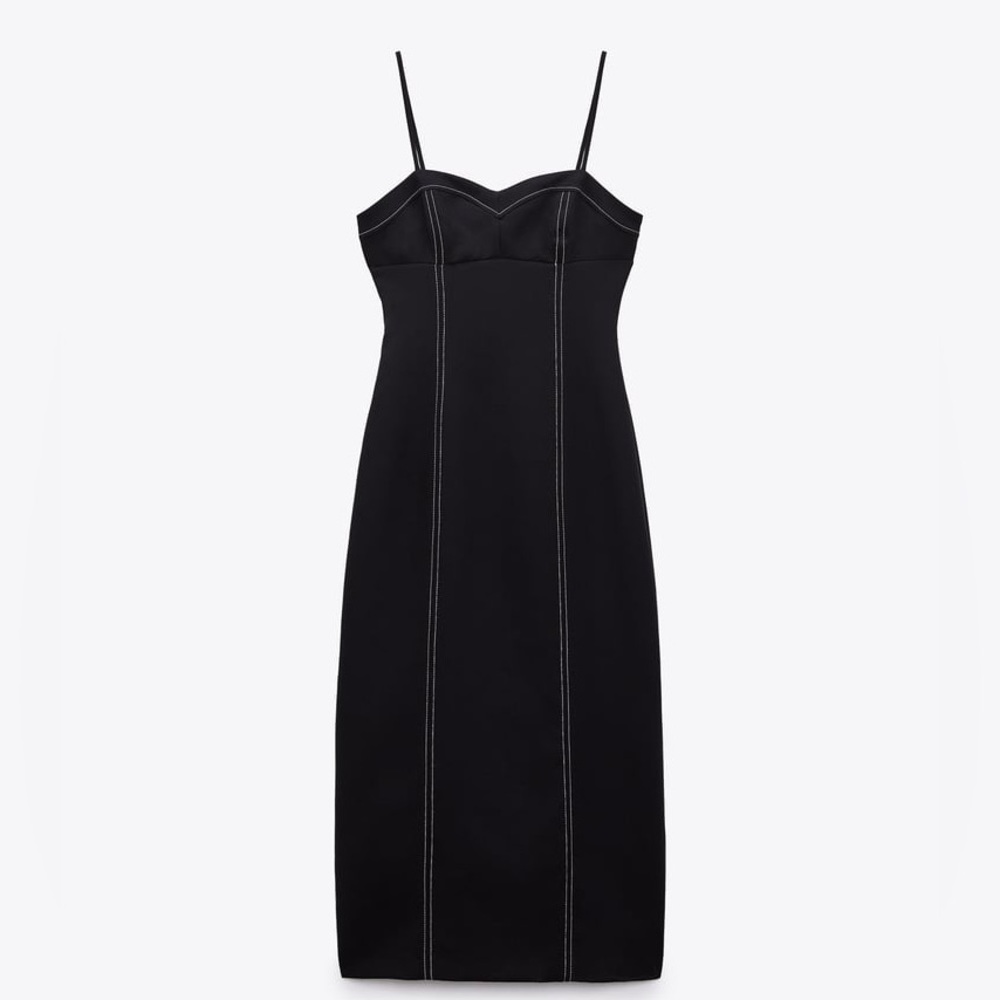 ZARA TOPSTITCHING DRESS - Picture 6 of 16